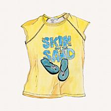 Yellow 'Skin on the sand' t-shirt